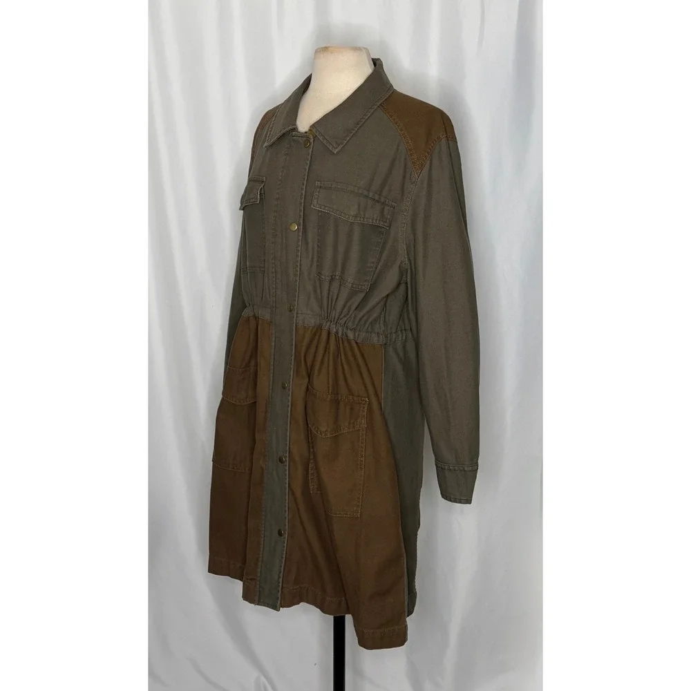 SUNDANCE Mason Jane Parka Jacket Coat Green Brown Utility Western Pockets XL